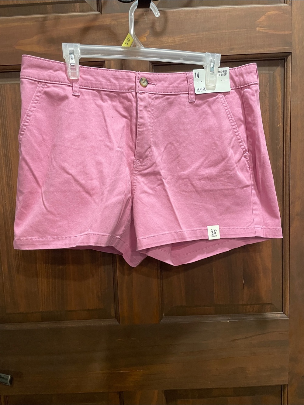 a.n.a Pink Cotton Mid-Rise Shorts